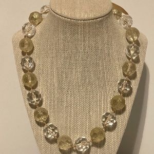 Gold and Clear Beaded Necklace
